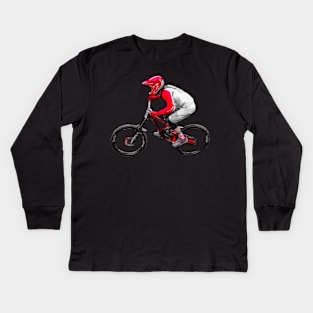 mtb downhill action Kids Long Sleeve T-Shirt